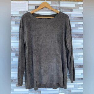 Barefoot Dreams Cozychic Ultra Lite Charcoal Gray Pullover Tunic Sweater Large